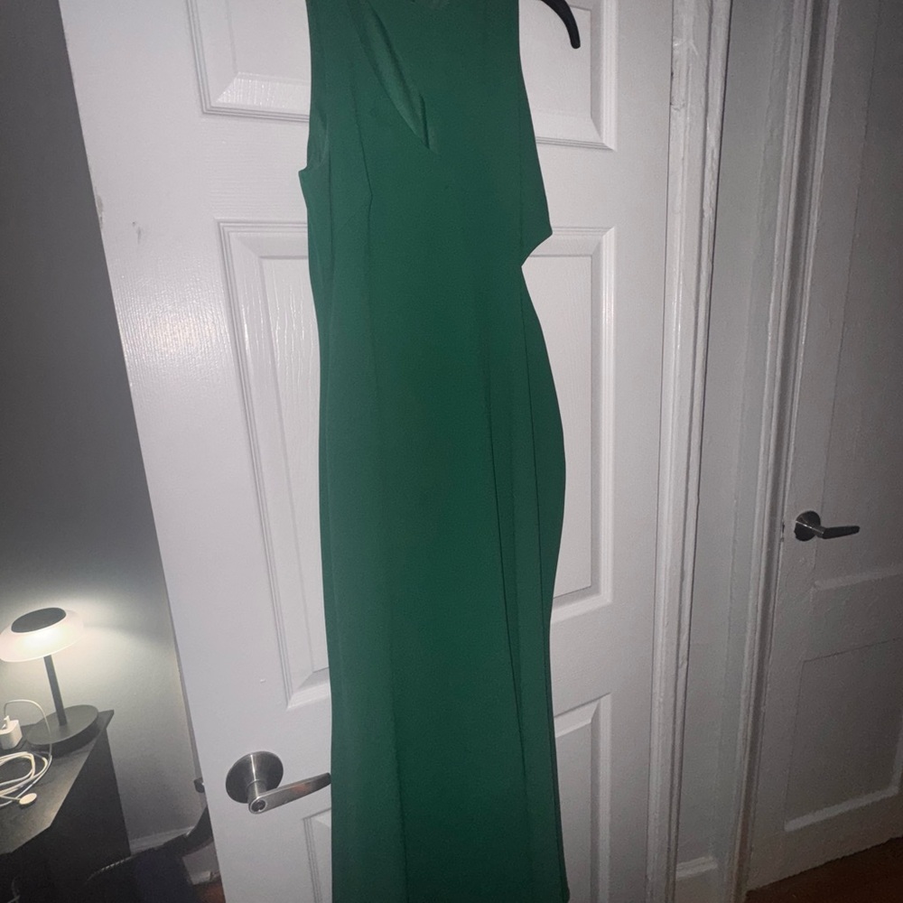 Betsy & Adam One Shoulder Green Dress